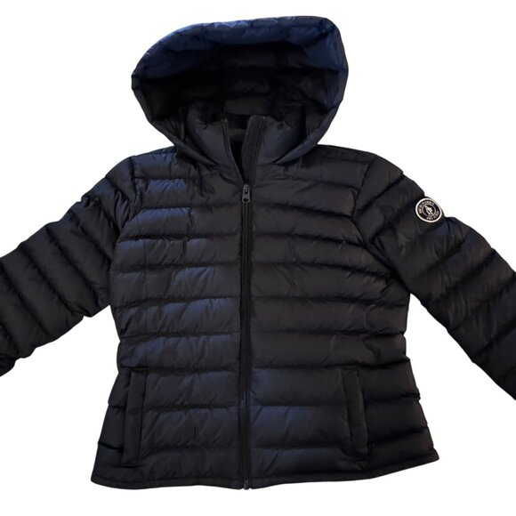 Like new Abercrombie & Fitch Navy Blue Puffer Coat Size Medium - Picture 2 of 11